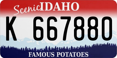ID license plate K667880