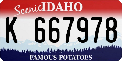 ID license plate K667978