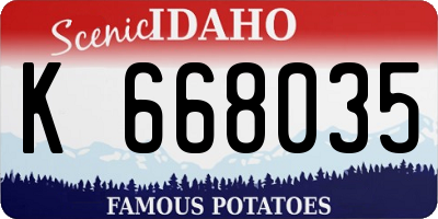 ID license plate K668035