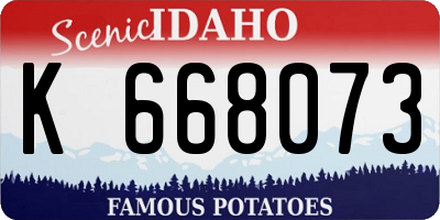ID license plate K668073