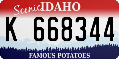 ID license plate K668344