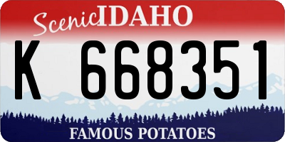 ID license plate K668351
