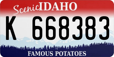 ID license plate K668383