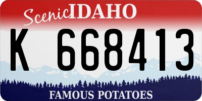 ID license plate K668413