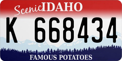 ID license plate K668434
