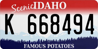 ID license plate K668494