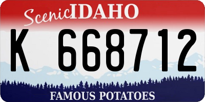ID license plate K668712