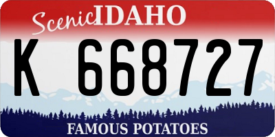 ID license plate K668727
