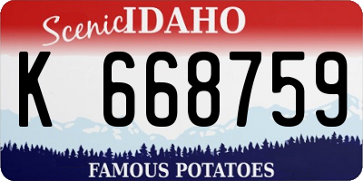 ID license plate K668759