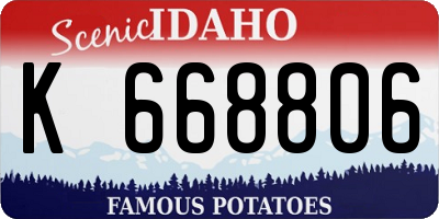 ID license plate K668806