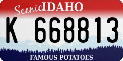 ID license plate K668813