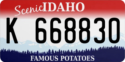 ID license plate K668830
