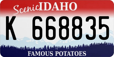 ID license plate K668835