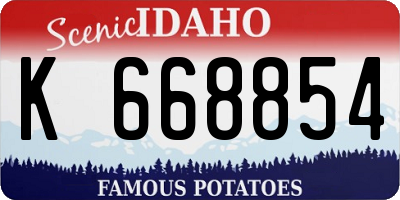 ID license plate K668854