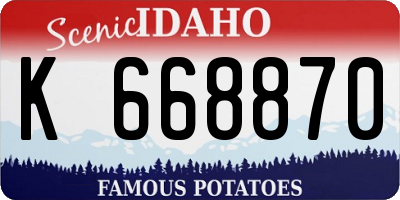 ID license plate K668870