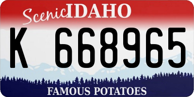 ID license plate K668965