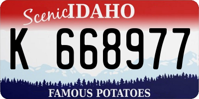ID license plate K668977