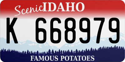 ID license plate K668979