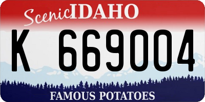ID license plate K669004