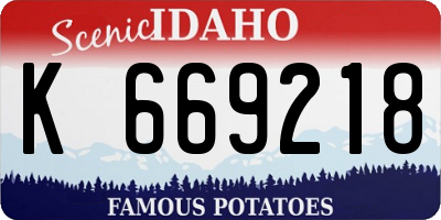 ID license plate K669218