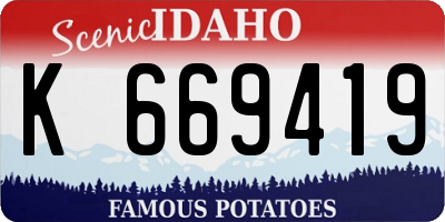 ID license plate K669419