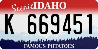 ID license plate K669451