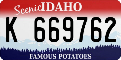 ID license plate K669762