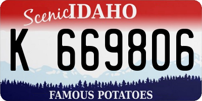ID license plate K669806