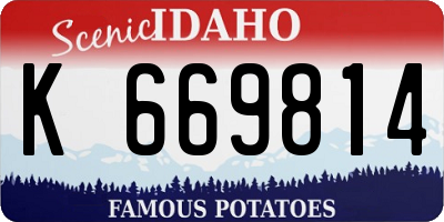 ID license plate K669814