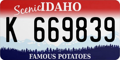 ID license plate K669839