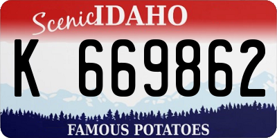 ID license plate K669862