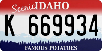 ID license plate K669934