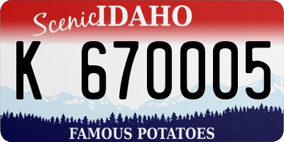 ID license plate K670005