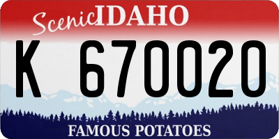ID license plate K670020