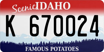 ID license plate K670024