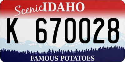 ID license plate K670028