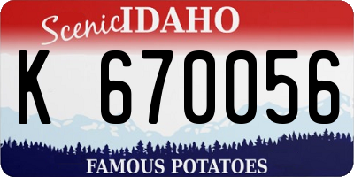 ID license plate K670056