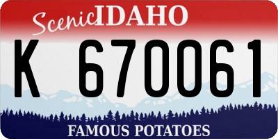 ID license plate K670061
