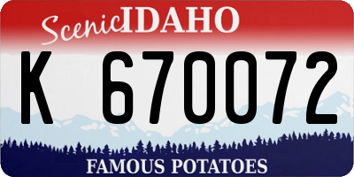 ID license plate K670072