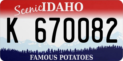 ID license plate K670082