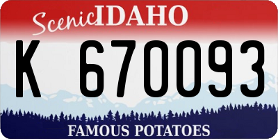 ID license plate K670093