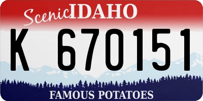 ID license plate K670151