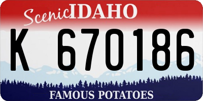 ID license plate K670186