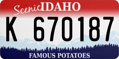 ID license plate K670187