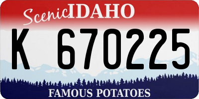 ID license plate K670225