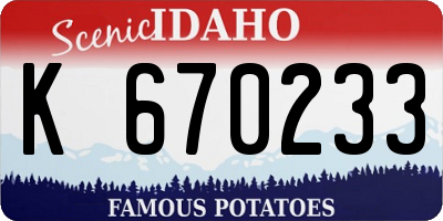 ID license plate K670233