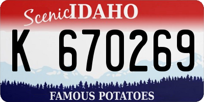 ID license plate K670269
