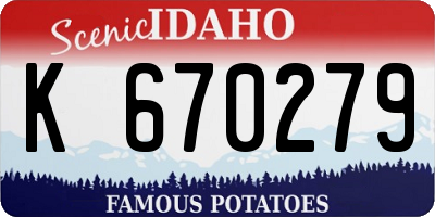 ID license plate K670279