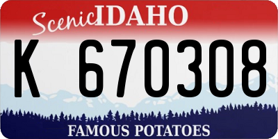 ID license plate K670308