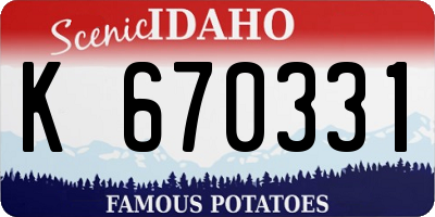ID license plate K670331